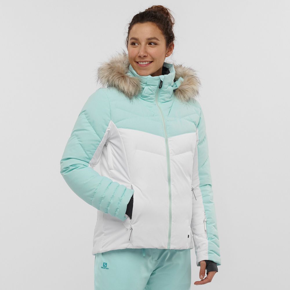 Salomon WARM AMBITION W Chaqueta Esqui Mujer - Blancas / Verde Menta - Colombia (61825-NFXP)